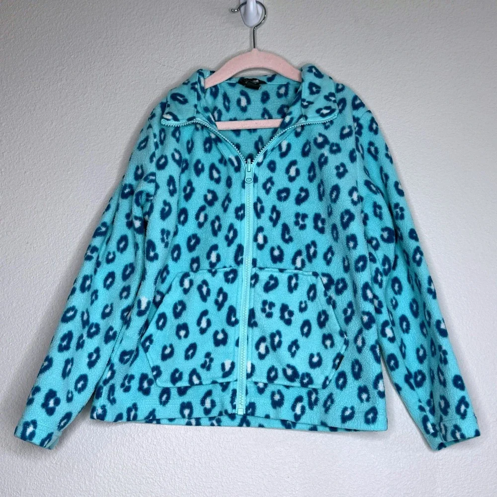 EDDIE BAUER Girls 3 in 1 Jacket Windbreaker Fleece Lining SM (7-8) Teal Outdoor